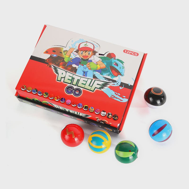 Set van 12 Pokémon Poké Ball Figuren - Pikachu & Vrienden Actiefiguren Collectie