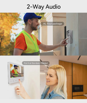 TMEZON 4-Draads Videofoon Intercom Systeem met 7" Kleurendisplay en 120° Camera