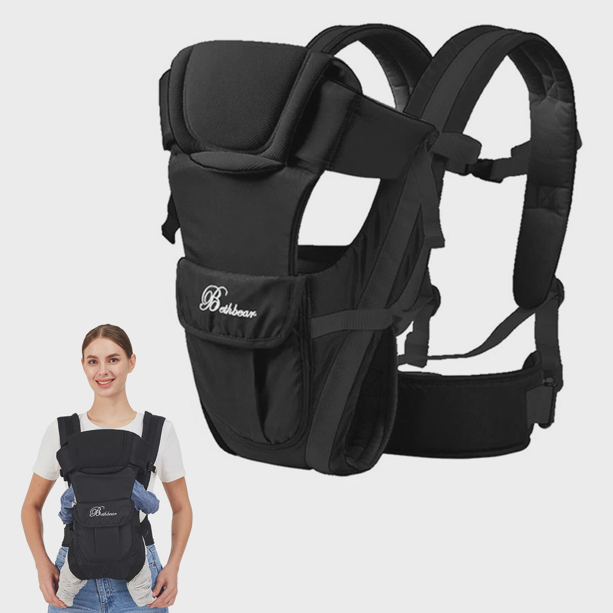 Ergonomische 4-in-1 Baby Draagzak: Verstelbaar van Pasgeboren tot Peuter