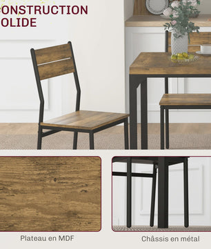 Compacte Eettafel Set met 2 Stoelen - 3-delig Keukenmeubel