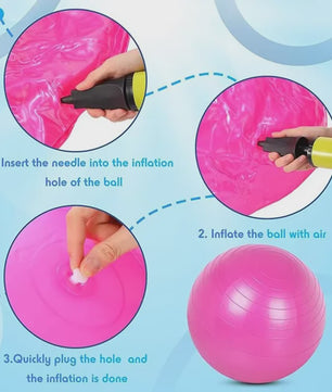 Fitness Bal / Yogabal - 55-75cm - Anti-Burst - Gym, Pilates, Balans Training