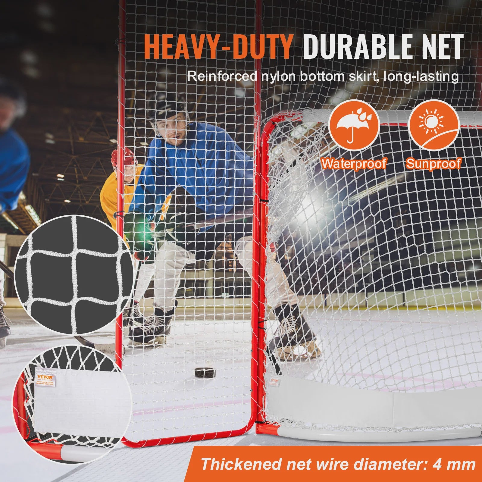 Professionele Hockey Goal 72" met Backstop Targets - Draagbaar Indoor/Outdoor Oefennet