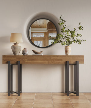 Stijlvolle Eiken Console Tafel (63 inch) - Perfect voor Hal, Woonkamer of Achter de Bank