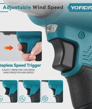 YOFIDRA Krachtige Bladblazer & Zuiger 3500W - 350.000 RPM Borstelloze Motor - Voor Makita Accu