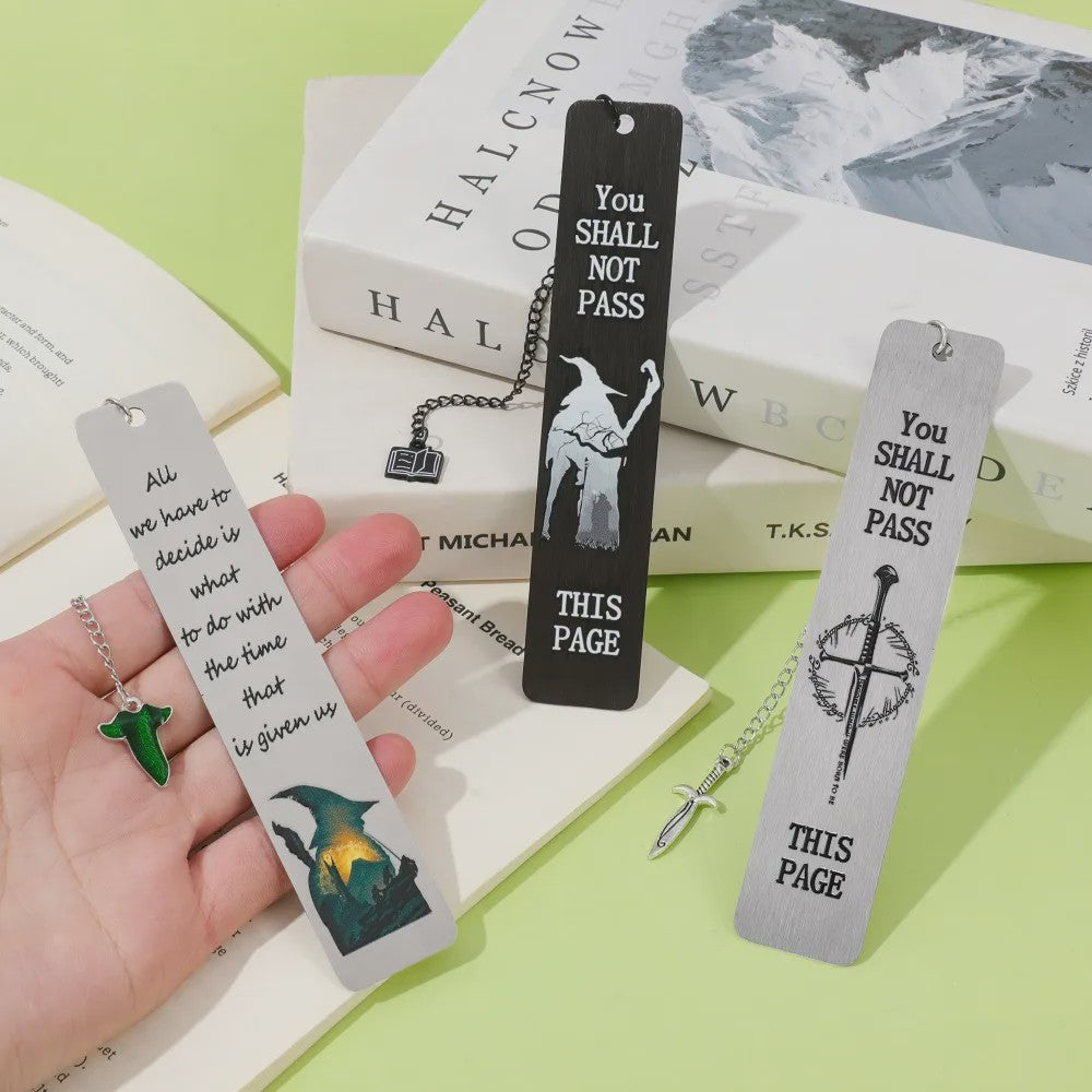 Lord of the Rings Metal Bladwijzer Set - Iconische Citaten & Fantasy Designs