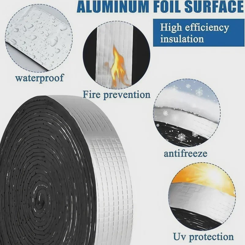 Zelfklevende Glasvezel Pijp Isolatietape - 10 Meter - Waterdicht & Vorstbestendig