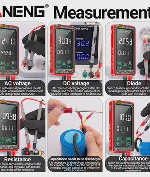 ANENG 683 Slimme Touchscreen Multimeter - Oplaadbaar, 6000 Counts, AC/DC