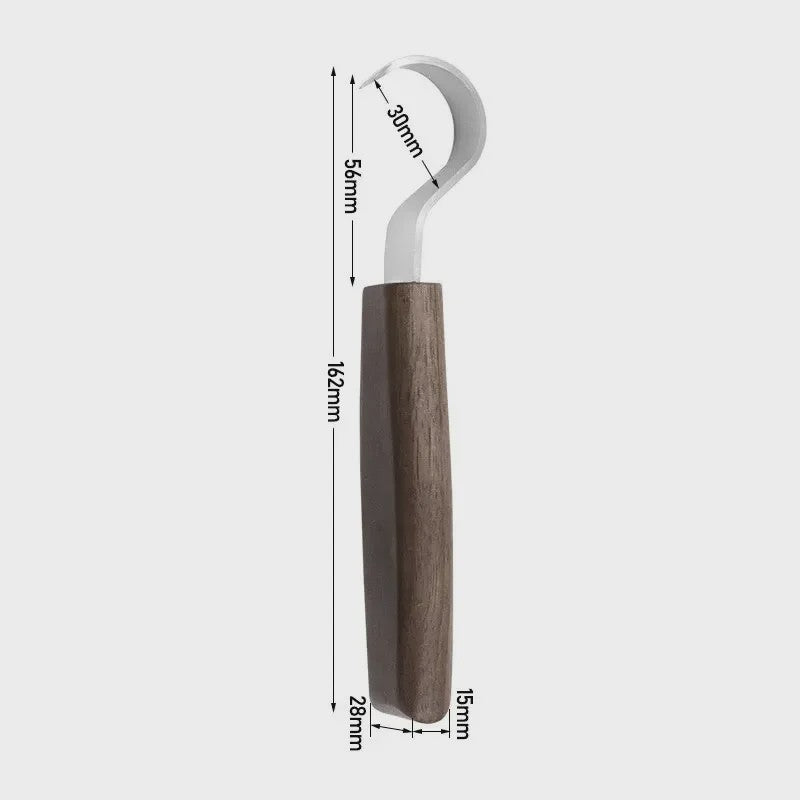 Professionele Houtsnijset: 5 Delig met Gebogen Mes & Schraper voor Lepelsnijden en DIY Projecten