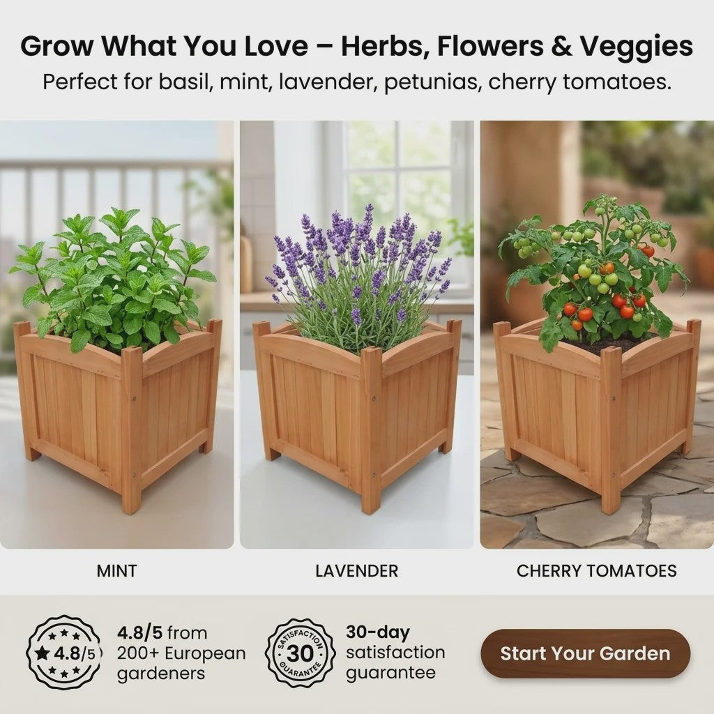 Houten Verhoogde Plantenbak 30x30x30 cm - Stevig Hout voor Tuin & Terras