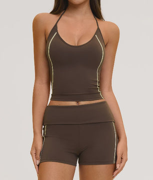 Dames Yogaset: Sportieve Outfit met BH en Cycling Shorts