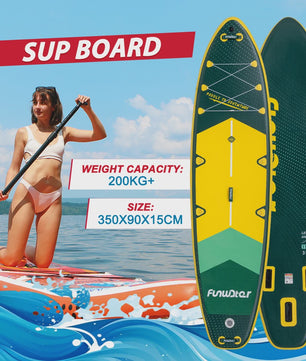 Opblaasbaar Stand Up Paddle Board Funwater 350cm - 200kg Capaciteit - Complete Set