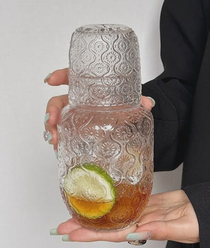 Vintage Glazen Theepot & Nachtkan Set - Stijlvol voor Water, Sap & Koffie