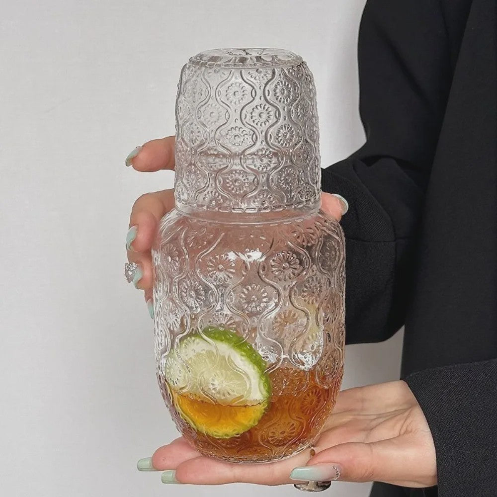 Vintage Glazen Theepot & Nachtkan Set - Stijlvol voor Water, Sap & Koffie