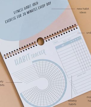 Motiverende Habit Tracker Kalender & Journal - 12 Maanden OngeДата, Plan Je Doelen
