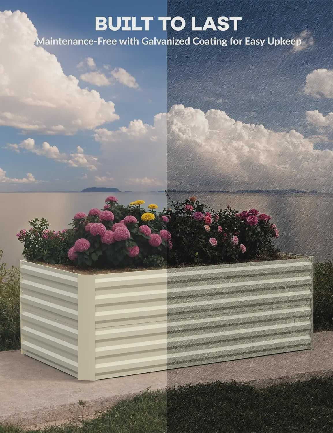 Verhoogd Kweekbed Metaal - Roestvrij & Eenvoudig te Monteren - Ideaal voor Groenten, Bloemen & Kruiden