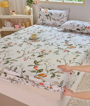 3-delige Beddengoedset met Print: Zacht, Comfortabel, 1 Hoeslaken + 2 Kussenslopen (zonder vulling)