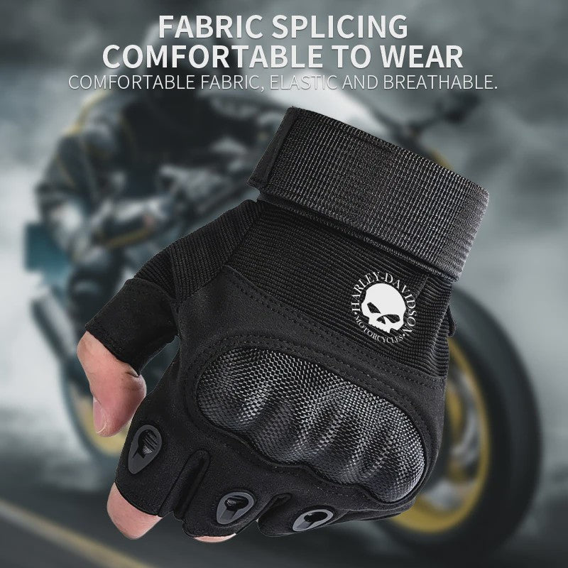 Lederen Motorhandschoenen met Carbon Fiber Bescherming - Veilig Rijden & Touchscreen Compatibel