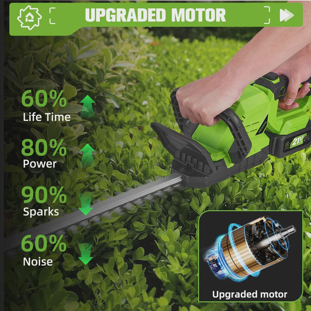 ONEGREEN 2000W Accu Heggenschaar - 510mm Snoeimes, 180° Verstelbaar, Makita 18V Compatibel
