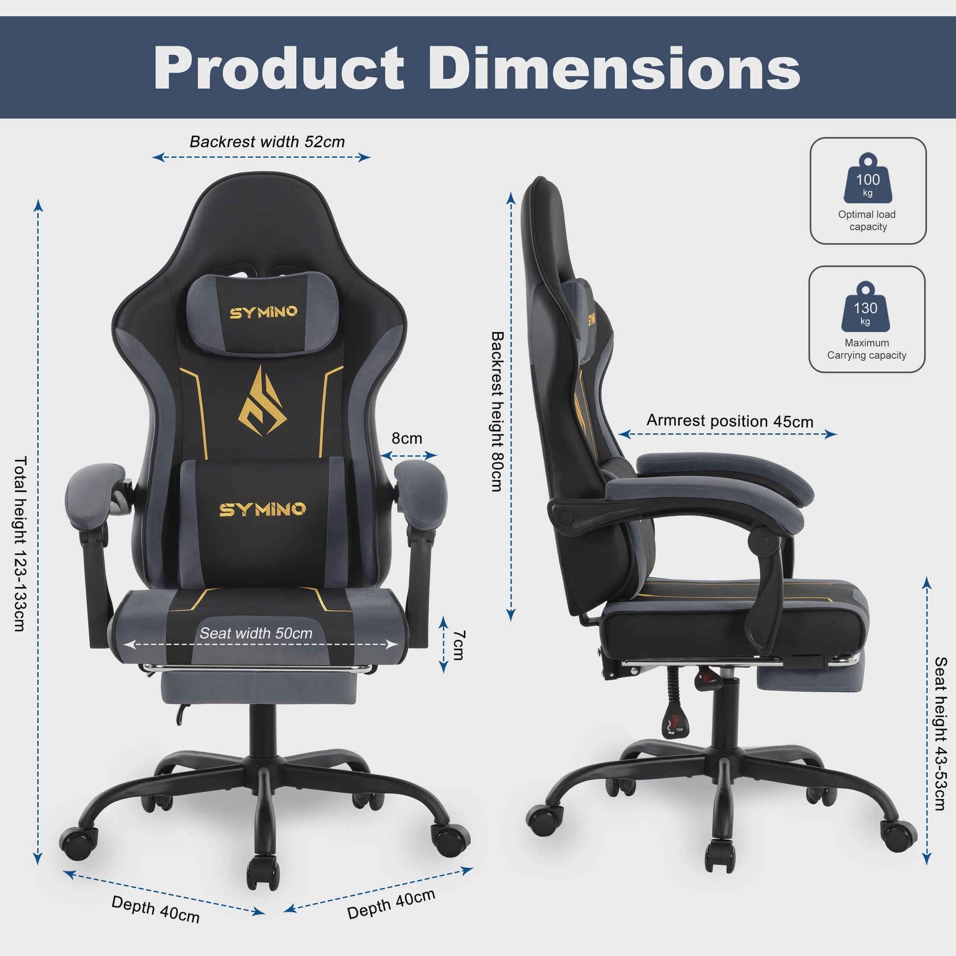 Ergonomische Gaming Stoel met Latex Kussen, Voetensteun & 130kg Capaciteit - Race Stijl