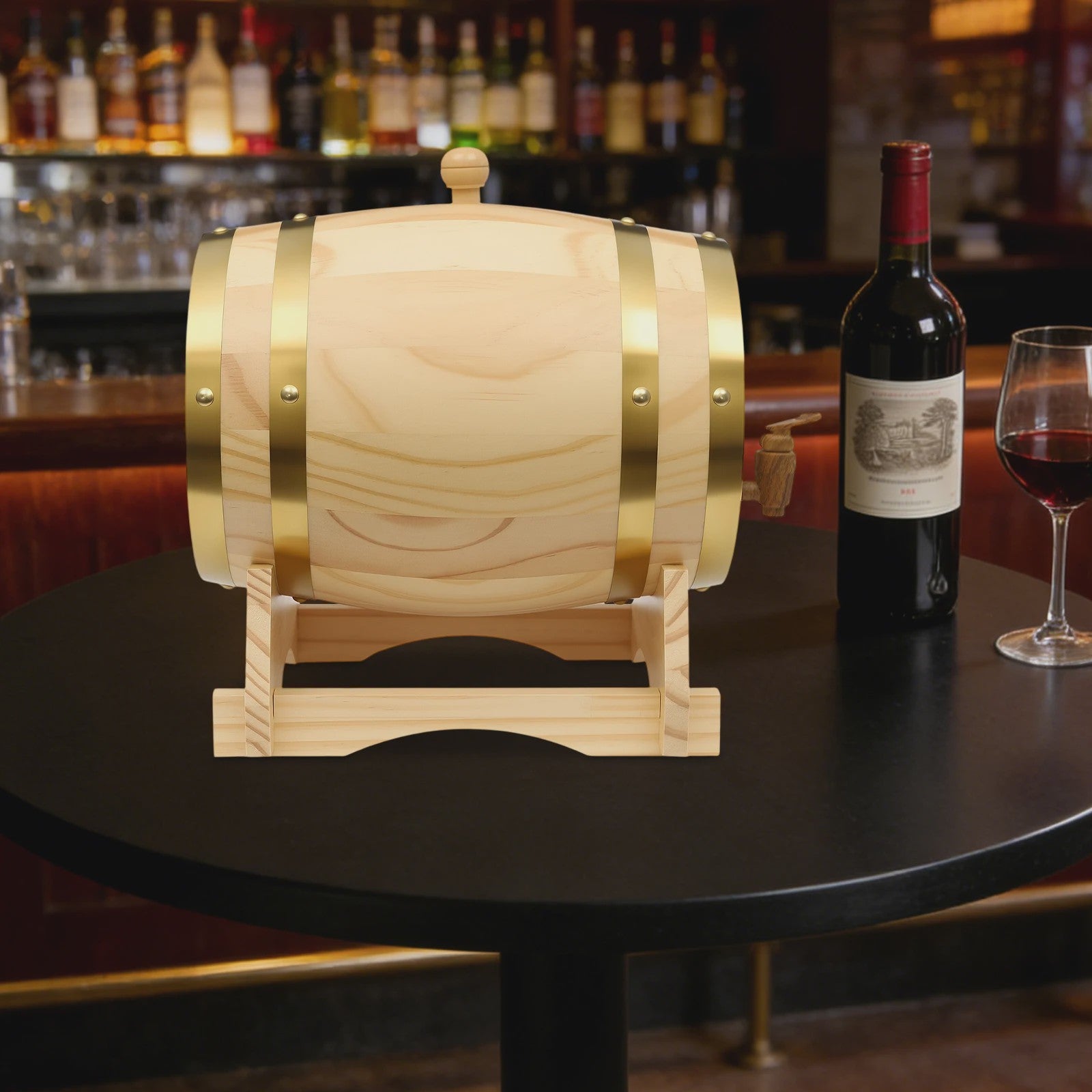Eikenhouten Wijnvat 3L/5L met Tap & Standaard - Perfect voor Whisky, Wijn of Rum