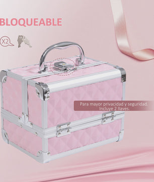 Homcom Make-up Koffer & Cosmetica Organizer - Compact & Roze (20x15x15cm)