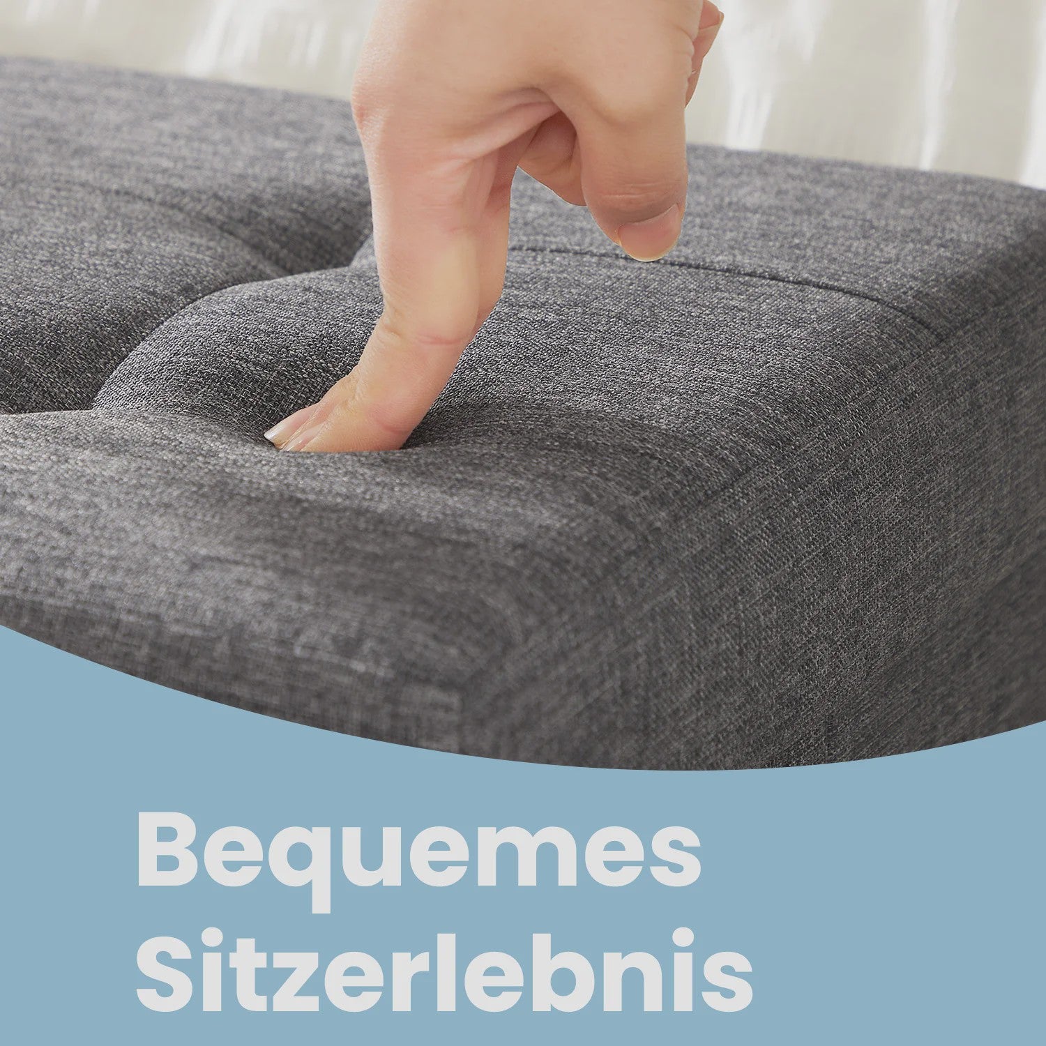 Songmics Opbergbank met Klapdeksel - 76x38x38 cm - Grijze Linnenlook - Multifunctioneel Zitmeubel