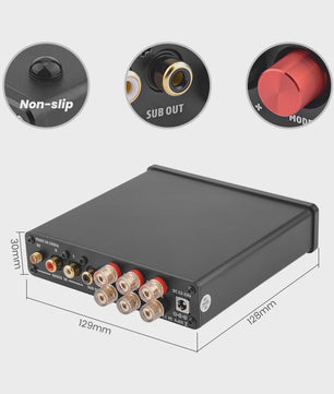 AIYIMA B01 2.1 Bluetooth Versterker TPA3116D2 - 100W HiFi Digitale Klasse D Audioversterker met Bass & Treble