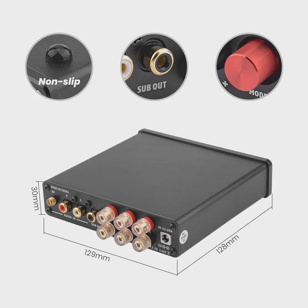 AIYIMA B01 2.1 Bluetooth Versterker TPA3116D2 - 100W HiFi Digitale Klasse D Audioversterker met Bass & Treble