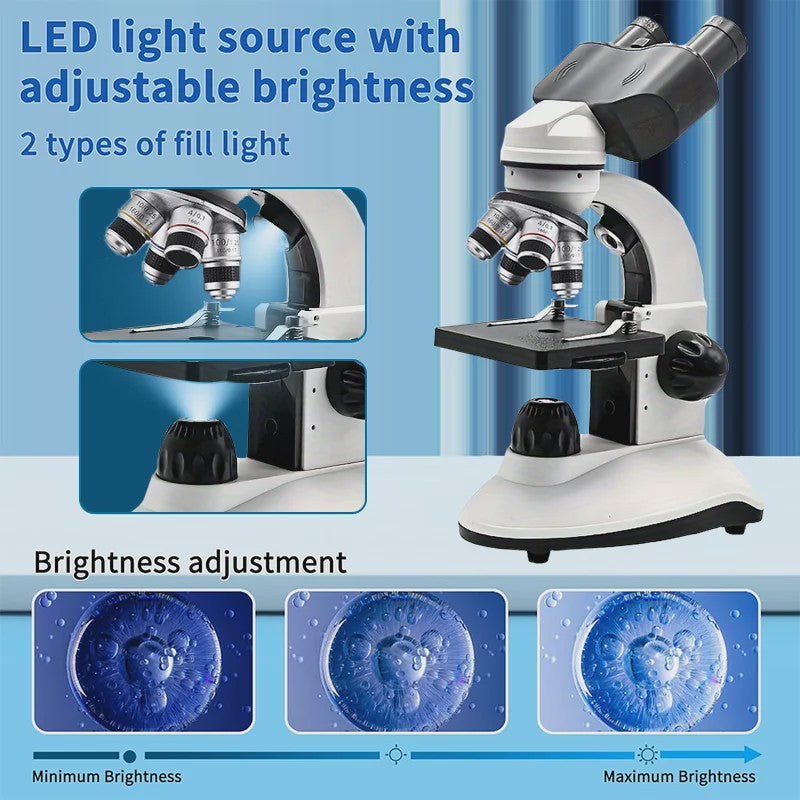 Professioneel Binoculair Optisch Microscoop (40x-5000x) met LED Verlichting en 4-Hole Revolver