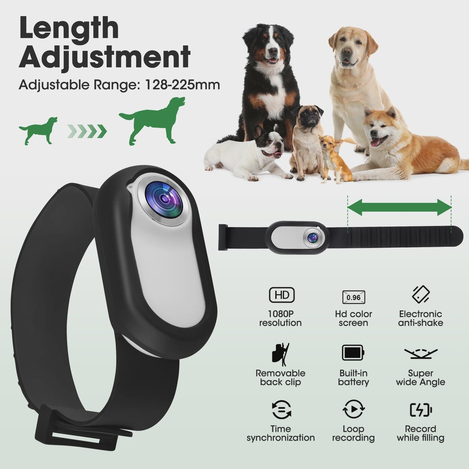 Mini Huisdier Camera voor Halsband - 1080P HD Actiecamera voor Hond & Kat, Brede Hoek, Inclusief 32GB SD Kaart