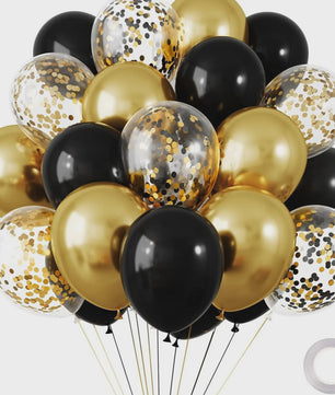 30 Stuks Chrome Latex Ballonnen Mix: Wit, Roze & Blauw - Feestdecoratie