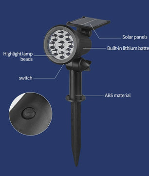 Verstelbare Solar Spotlight 9 LED - Waterdicht IP65 - Tuin, Pad & Muurverlichting
