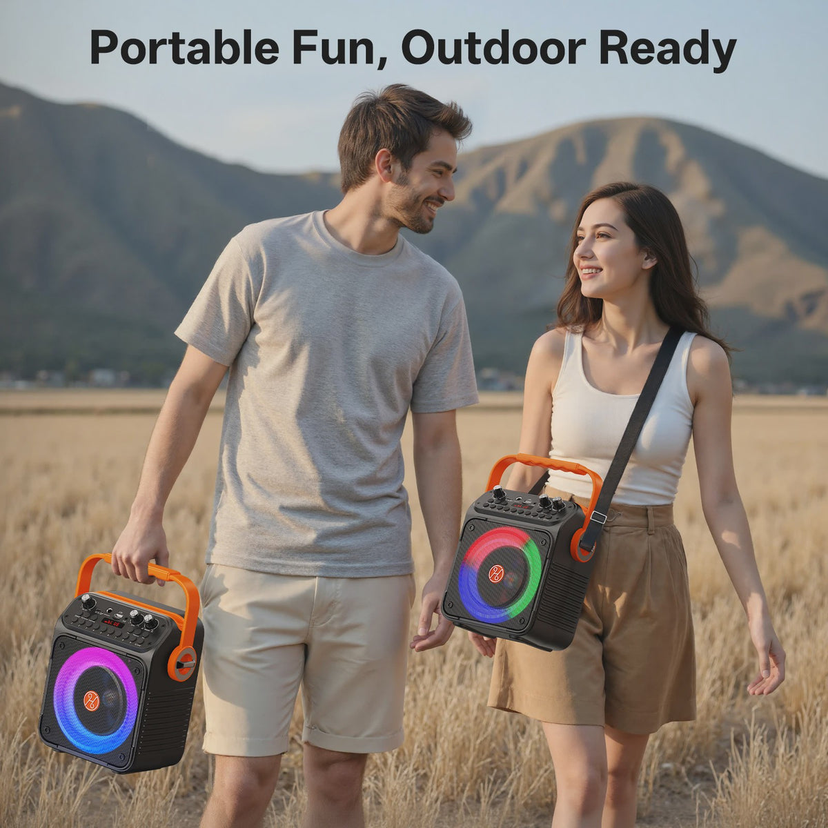 Draagbare Karaoke Machine met 2 Draadloze Microfoons en Bluetooth - Feest Speaker met Echo