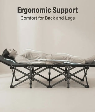 Draagbaar Klapbed: Geen Montage, 150KG Draagkracht, Ergonomisch Comfort, Ruimtebesparend Gastenbed voor Thuis, Kantoor & Camping