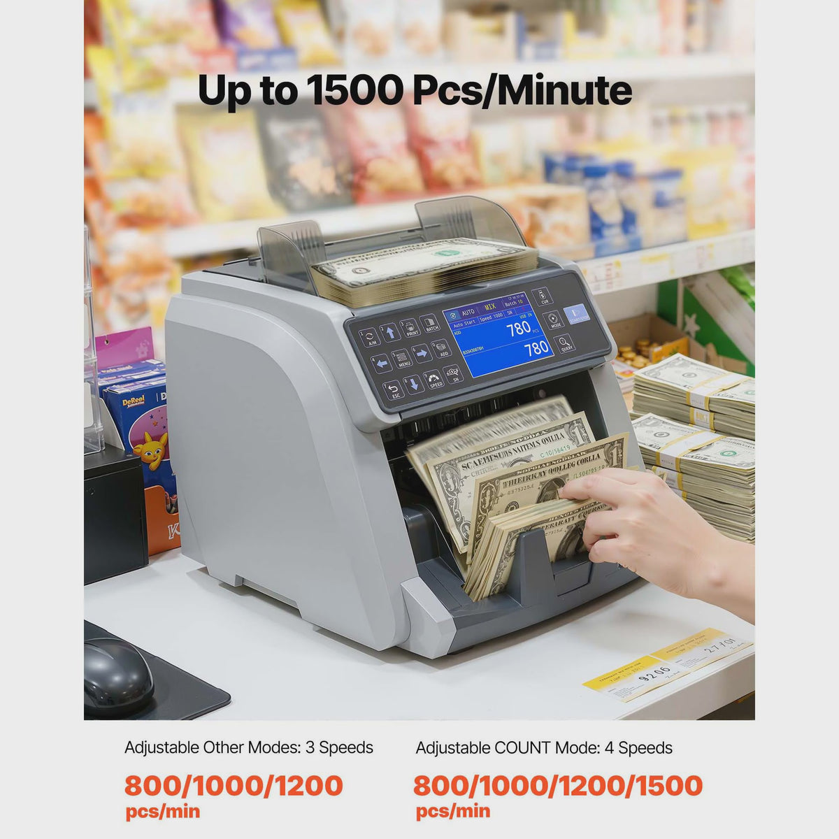 SucceBuy Geldtelmachine met Valutadetectie & Extern Display