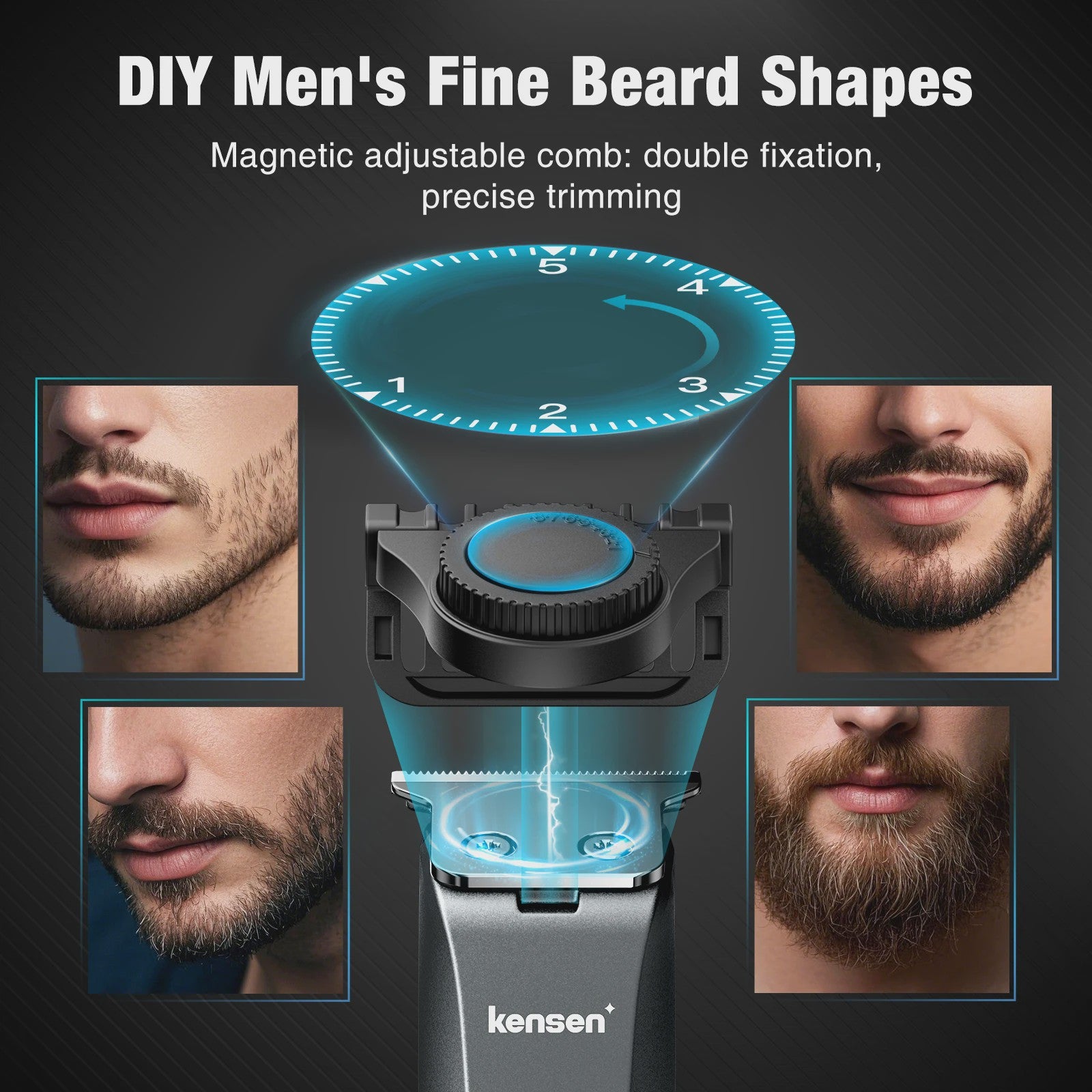 Kensen Electric Shaver Men's Body Hair Razor Adjustable Hair Cutting Machine Beard Trimmer Haircut Machine Hair Clipper Barber