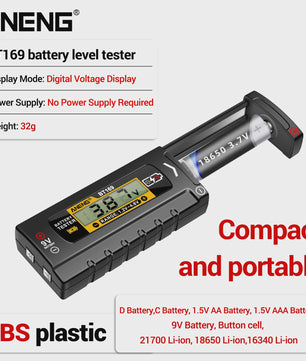 ANENG BT169 Batterij Tester: Meet AA, AAA, 9V, Lithium & Knoopcel Batterijen