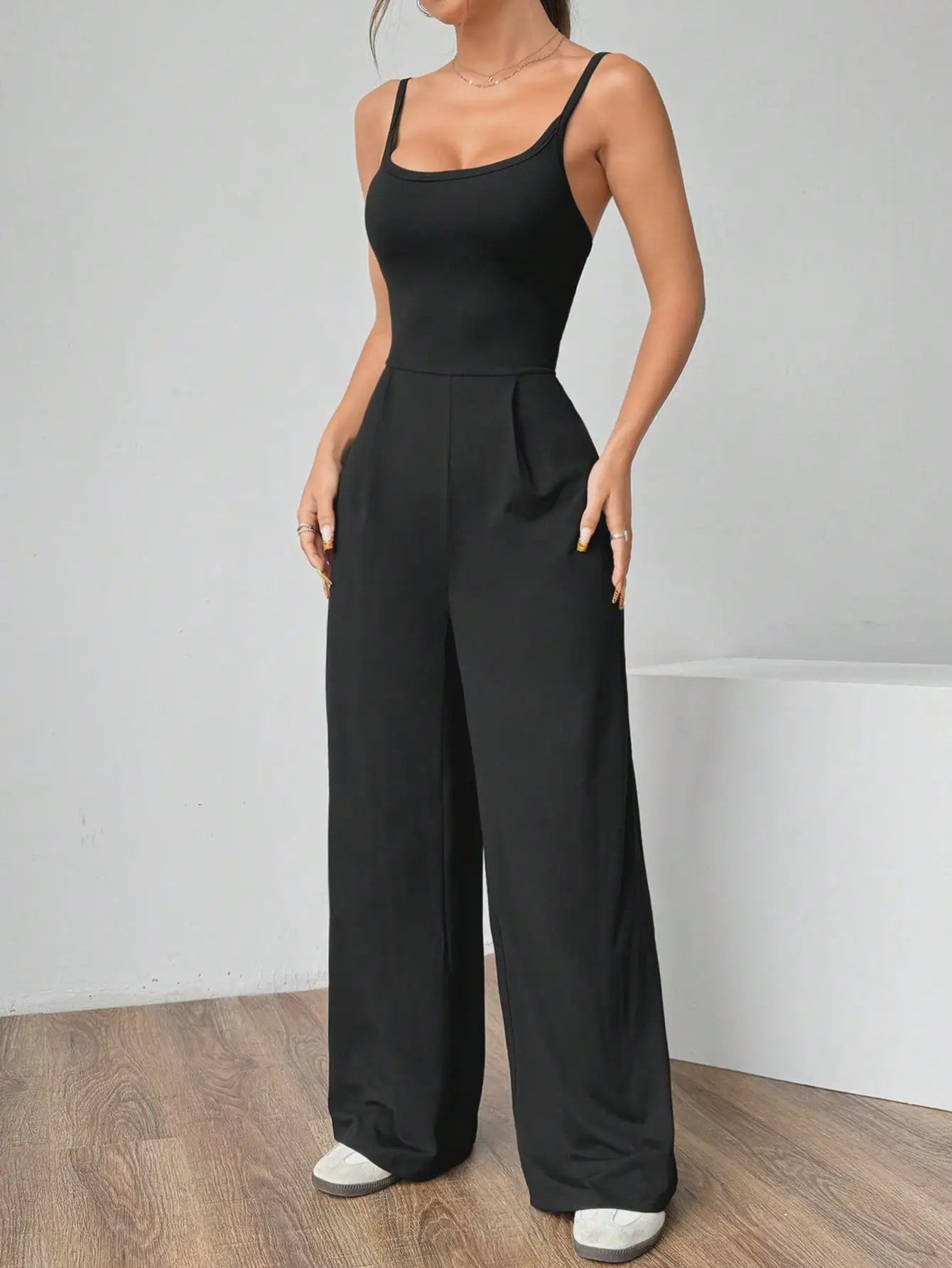 Elegante Dames Jumpsuit met Halterband - Perfect voor Lente, Zomer & Herfst