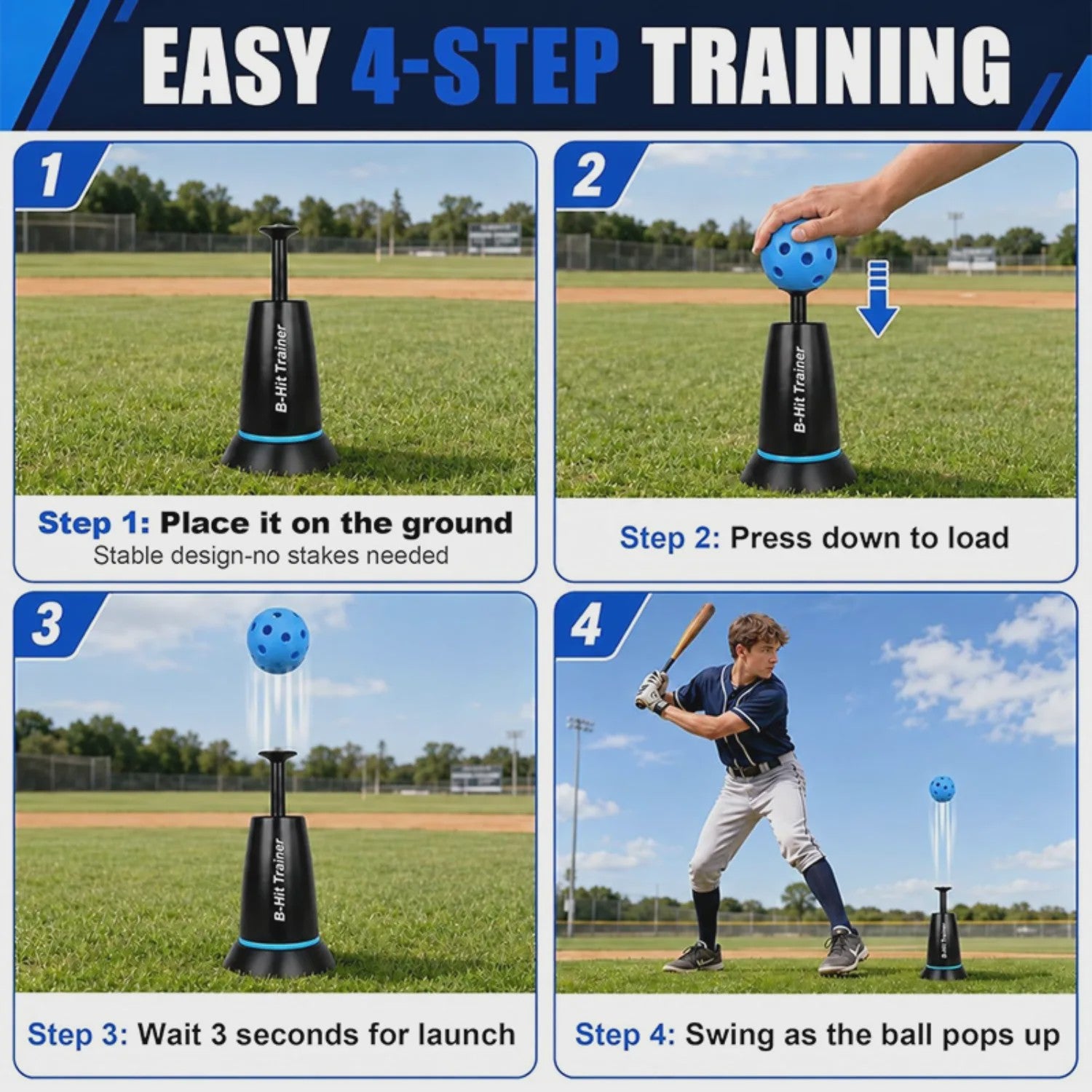 Baseball & Softball Slagtraining Tee: Solo Oefenen Zonder Werper