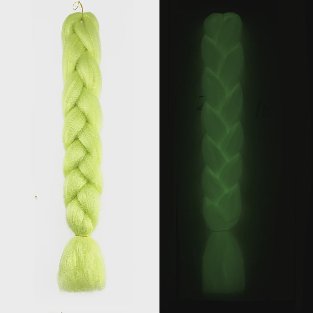 Neon Glow Braiding Hair Extensions - 24 Inch Jumbo Braid - Lichtgevende Kleuren