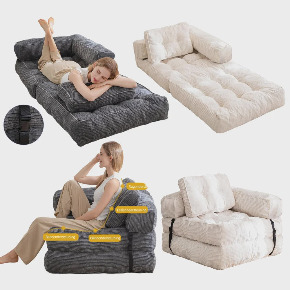 Multifunctionele Opvouwbare Sofa Bed Stoel - Comfortabel Lounge Bed voor Woonkamer & Slaapkamer