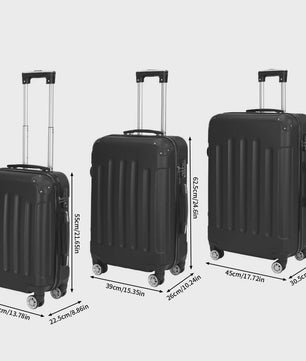 3-delige Hardcase Koffer Set: Lichtgewicht ABS Trolley met TSA Slot en Spinner Wielen