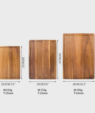 Houten Snijplank Set - Beech & Walnut - Keukenblok voor Vlees, Kaas & Groenten