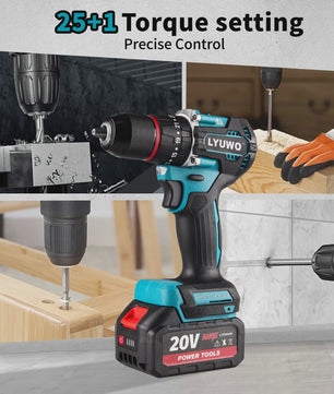 LYUWO 20V Brushless Accu Klopboormachine & Schroefmachine | 4.0Ah Batterij