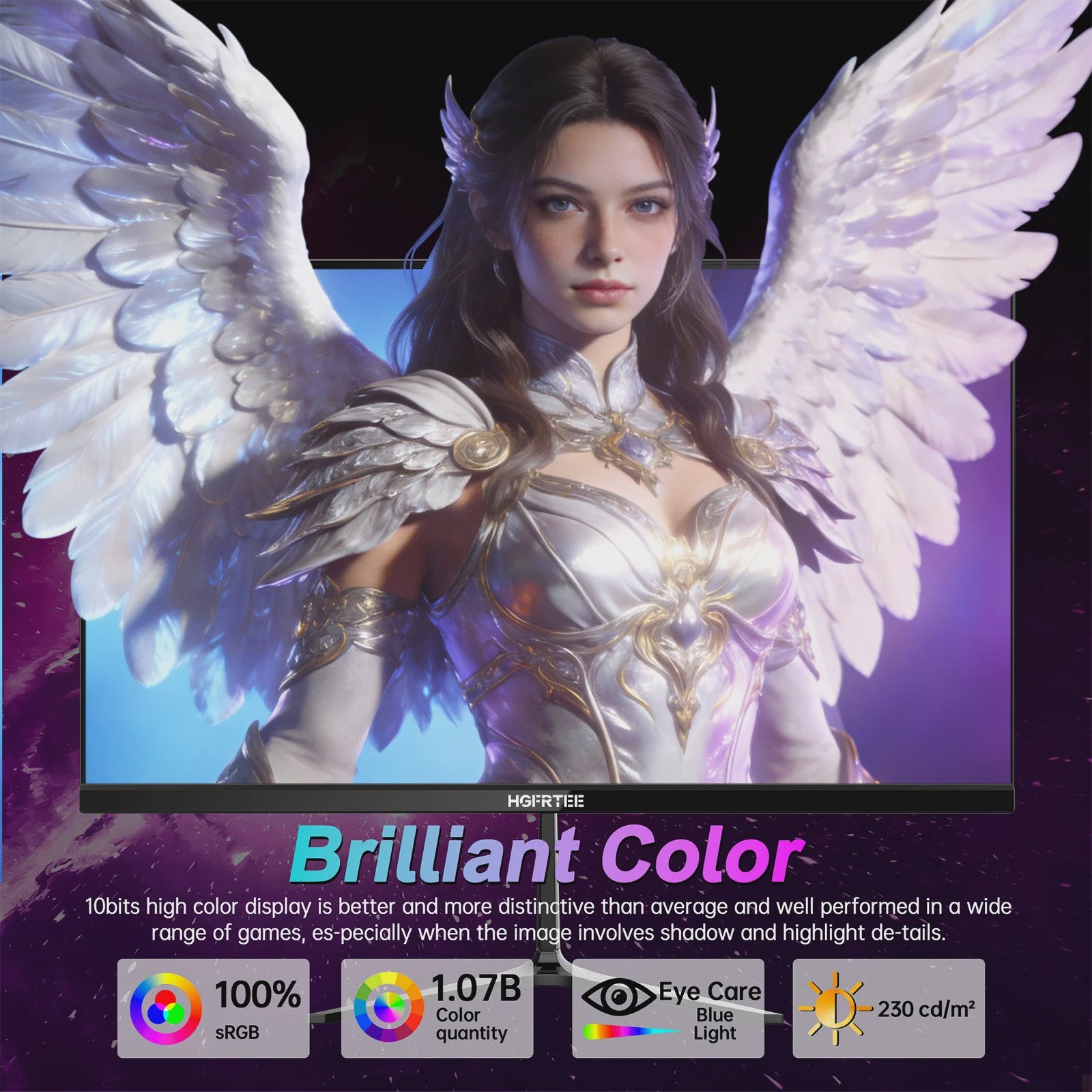 Hgfrtee 27" QHD 240Hz Gaming Monitor | 1ms Reactietijd, HDR10 & Adaptive Sync