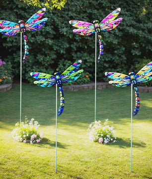 Set van 4 Decoratieve Tuin Vlinders - IJzeren Sierobjecten voor Buiten