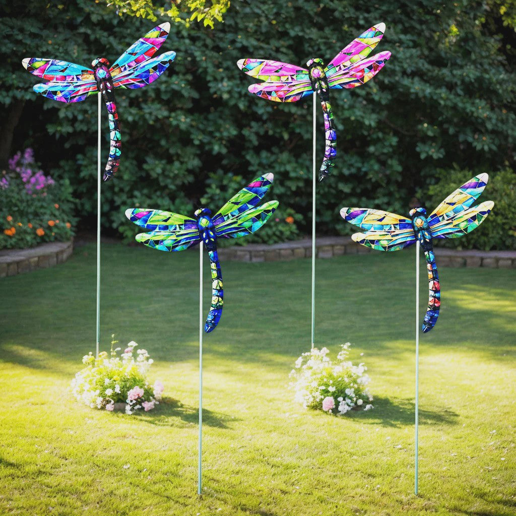 Set van 4 Decoratieve Tuin Vlinders - IJzeren Sierobjecten voor Buiten