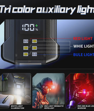 Mini LED Zaklamp USB Oplaadbaar met Batterij Display & Magneet