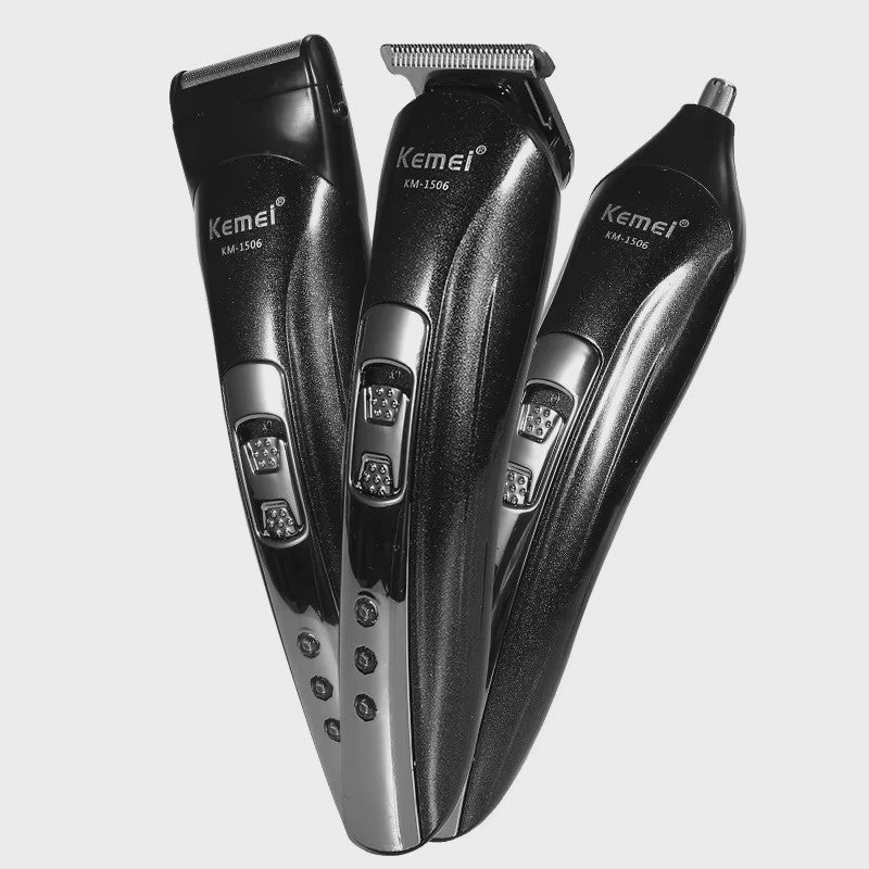 Kemei KM-1506 3-in-1 Oplaadbare Trimmer: Baard, Neus & Haar