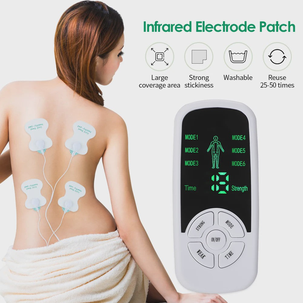 Digitale EMS Spierstimulator: Massageapparaat voor Rug, Nek & Lichaam met TENS